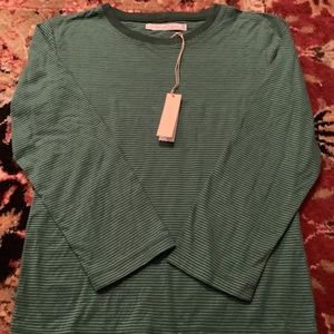 NWT flora and henri l/s Beach Stripe Shirt, Size 10 year old ~ fern stripe color